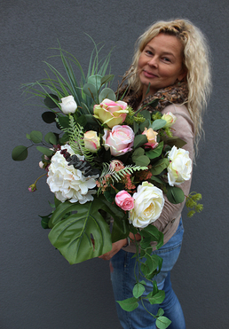 dekoracja wiązanka nagrobna bukiet Edyta, wym.62cm