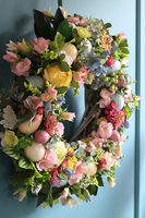 pastelowy wianek z ceramicznym jajek, Piękna Wiosna, śr.44cm