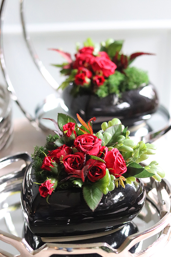 kompozycja nagrobna w kształcie serca, Miłość, wym.16x20cm