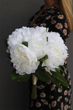 Aura, bukiet białych peonii, wys.38cm