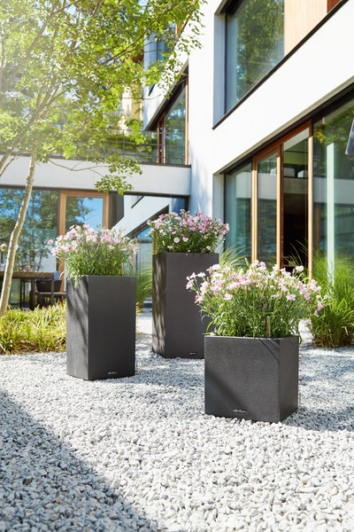 Canto Stone Kolumna, elegancka donica z nawadnianiem, grafit, wym.76x40cm