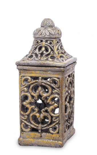 Aztec Gold B, ceramiczny ażurowy lampion, wym.29x12.5x12.5cm