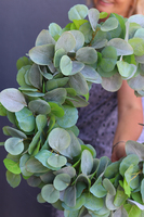 Eukaliptus New, stylowy zielony wianek na drzwi, śr.40cm