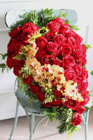 duża wiązanka nagrobna, Różane Serce 2, dł.72cm