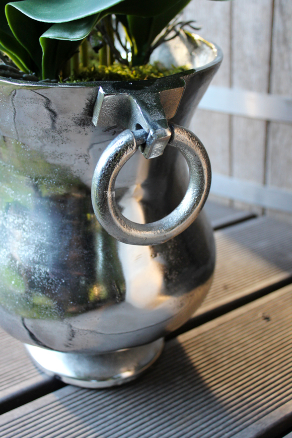 duży storczyk w aluminiowej donicy Bella Italia wys.85cm