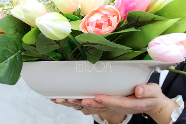 Tulipany & Bzy Exclusive kompozycja kwiatowa / bukiet wys.24cm,dł.kompozycji 50cm