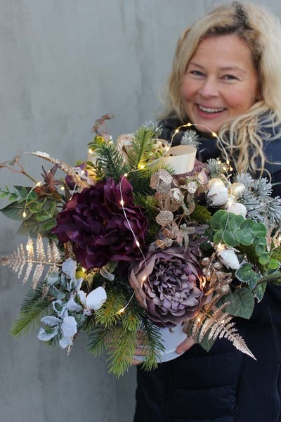 Złote Serce, box świąteczny / stroik, wys.44cm 