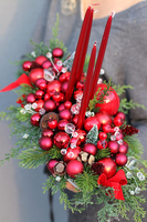 stroik zimowy, Klasyczna Czerwień, wys.33cm