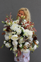 elegancka kompozycja Palazzo Marsylia, w metalowym pucharze, wys.67cm