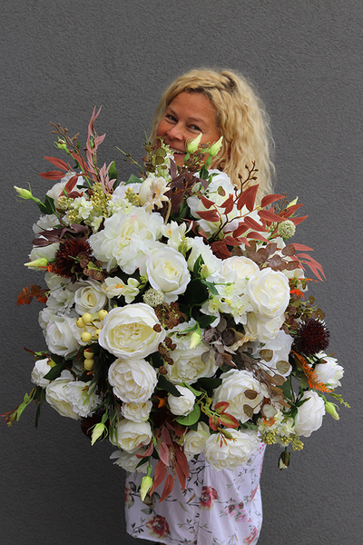 elegancka kompozycja Palazzo Marsylia, w metalowym pucharze, wys.67cm