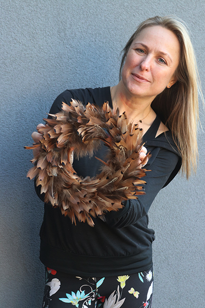 Pióra 5 dekoracyjny wianek, śr.24cm