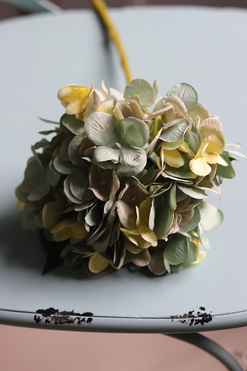 Argentyna Green&Blue, gałązka sztucznej hortensji z listkami, 1szt., dł.46cm