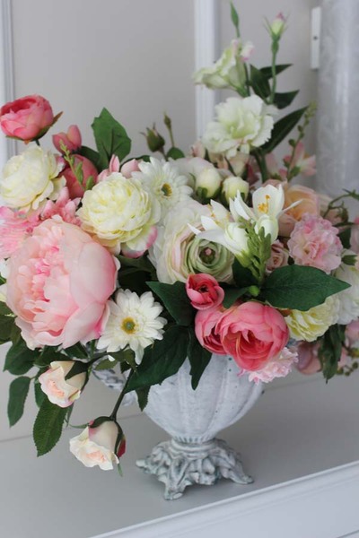 Emanuela kompozycja w bielonym metalowym pucharze, wys.60cm