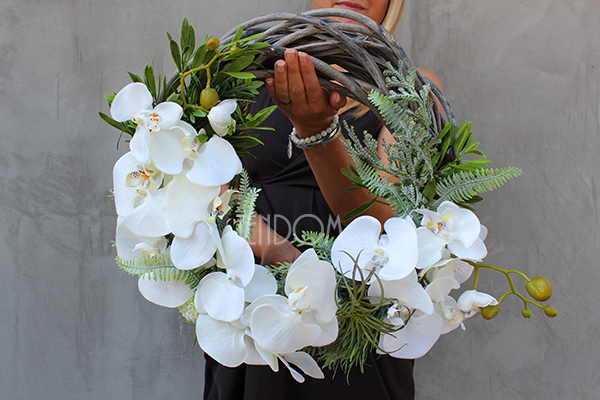 cudowny wianek na drzwi Orchidea, śr.42cm 