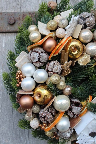 Golden House, wianek świąteczny, śr.28cm 