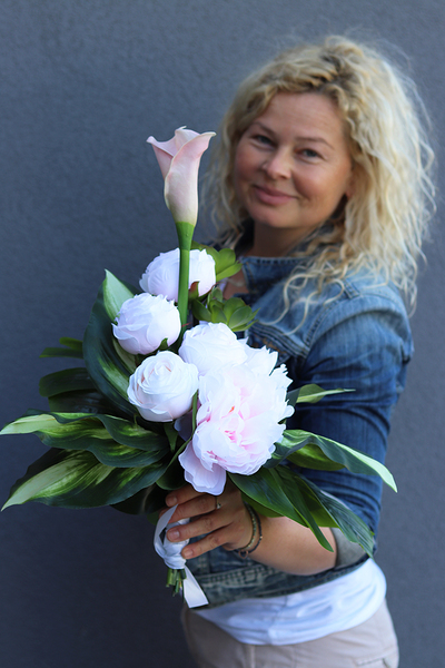 Kallena, bukiet nagrobny, dł.45cm