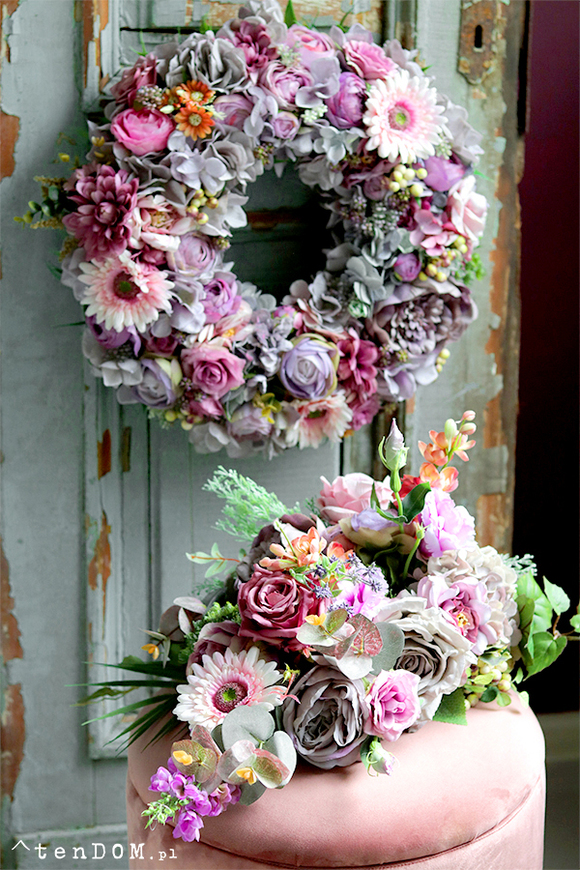 Bogactwo Natury Margerita, komplet dekoracji nagrobnych, wieniec + bukiet