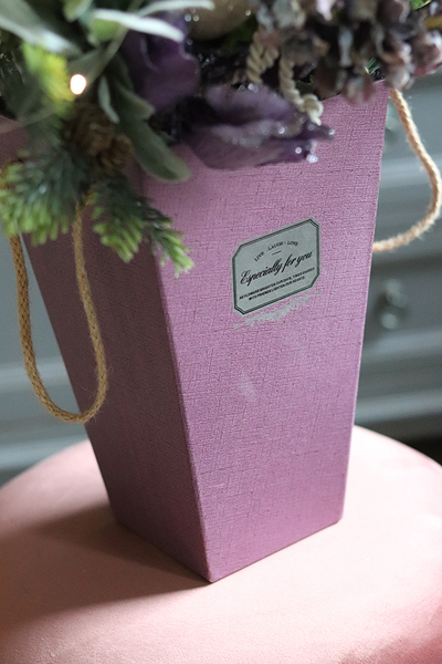 flowerbox świąteczny, Violet Glamour, wys.58cm 