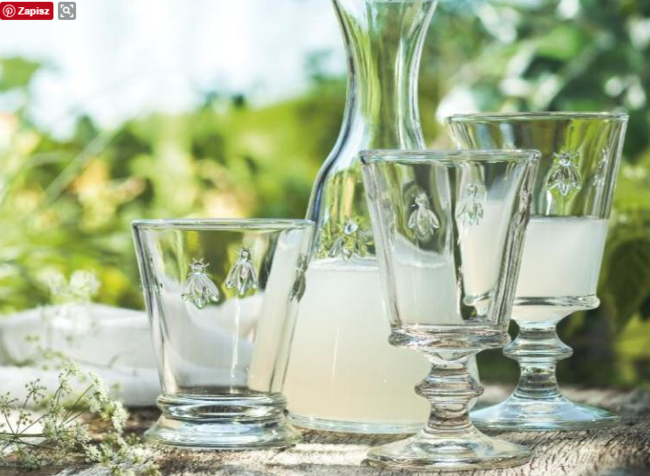 komplet 6-ciu niskich szklanek z motywem pszczoły La Rochere 10.3cm