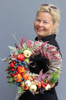 Augustino Garden, barwny jesienny wianek z owocami, śr.34cm 