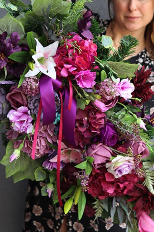 Eulalia 2, barwna wiązanka nagrobna, dł.88cm