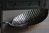 Liść Glamour, srebrna metalowa patera, wym.15x64x26cm
