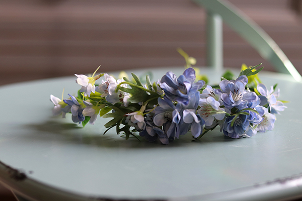 Blue Mood, subtelny wianek na głowę, rozmiar uniwersalny