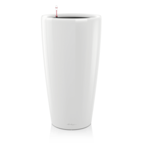 Rondo, wysoka donica z nawadnianiem, biała, wym.56x32cm