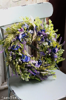 Blue Meadow, dekoracyjny wianek na drzwi, śr.35cm 