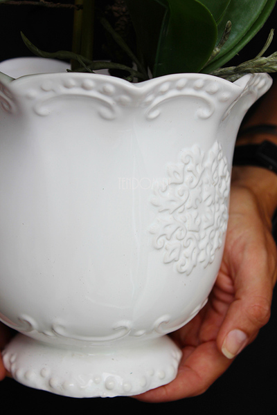 sztuczny storczyk w pięknej donicy Paloma, wys.55cm