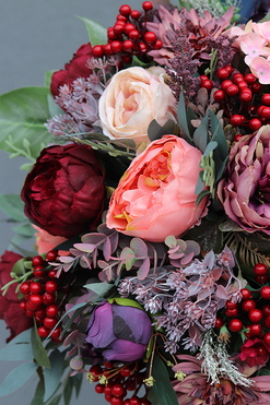 kompozycja nagrobna w gąbce, bez naczynia, do własnej donicy, England Saute, śr.57cm