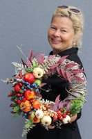 Augustino Garden, barwny jesienny wianek z owocami, śr.34cm 