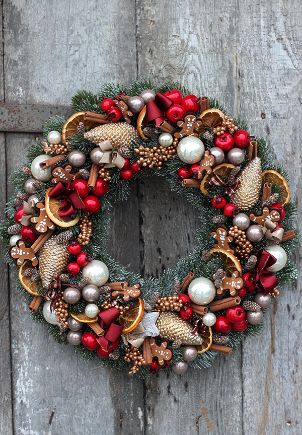 Delicja, elegancki wianek świąteczny, śr.40cm