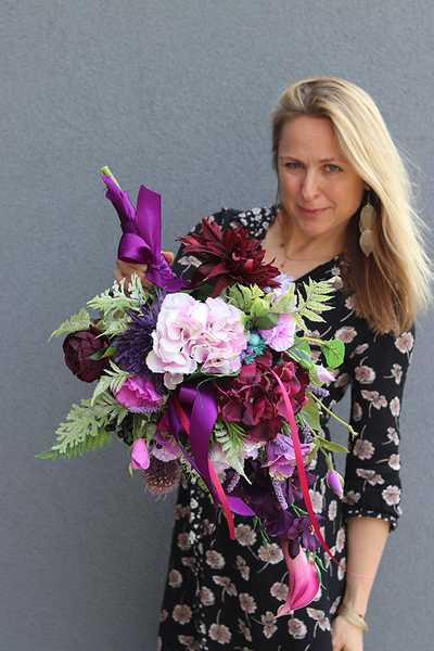 Eulalia 2, barwny bukiet / wiązanka nagrobna, dł.60cm