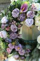 Fioletowe Marzenie, wieniec pogrzebowy / wiązanka nagrobna, śr.60cm