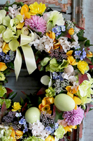 dekoracyjny wianek na drzwi, Pistacjowa Wielkanoc, śr.35cm