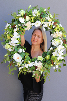 Angelo Garden, komplet dekoracji, wianek & lampion z kwiatami i aniołem