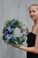 wianek dekoracyjny Niebieski, śr.38cm