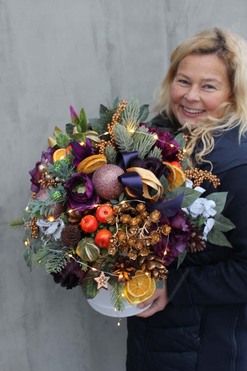 Zimowa Energia, box świąteczny / stroik, wys.52cm