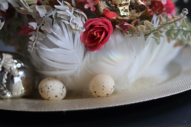 Pióra Glamour, Pudrowy Róż, wielkanocny stroik, śr. 30/33cm