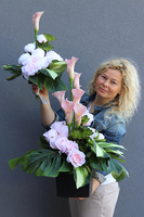 Kallena, bukiet nagrobny, dł.45cm