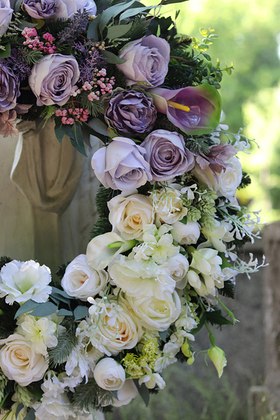 Fioletowe Marzenie, wieniec pogrzebowy / wiązanka nagrobna, śr.60cm