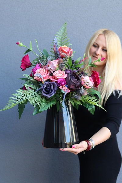 Herano, bukiet nagrobny we flakonie, wym.65x57cm 