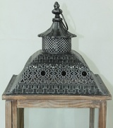 komplet dużych drewnianych lampionów, Dharma, wys.73/50/34cm