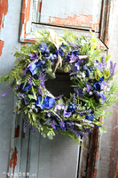 Blue Meadow, dekoracyjny wianek na drzwi, śr.35cm 