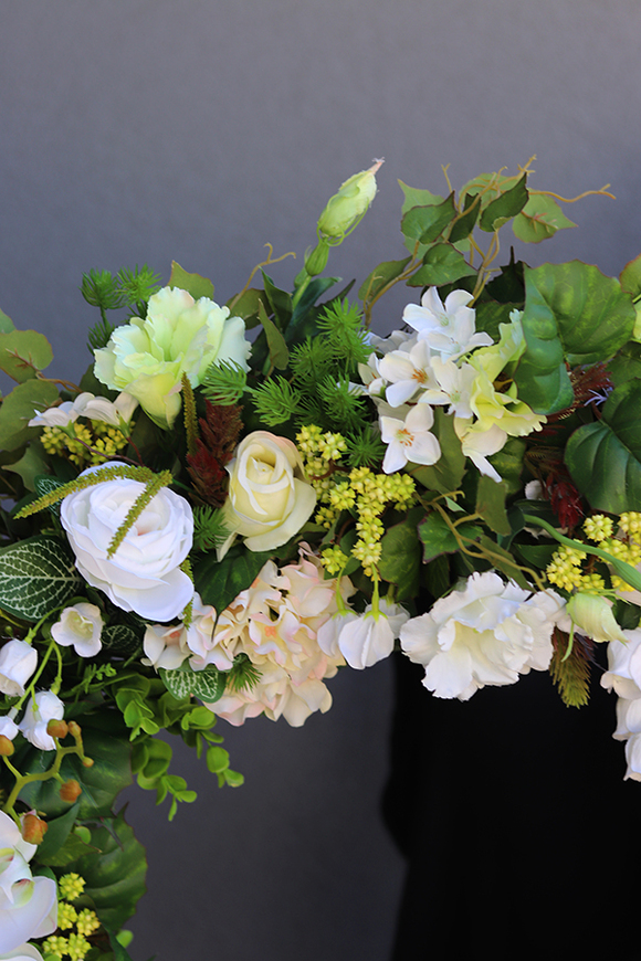 Angelo Garden, komplet dekoracji, wianek & lampion z kwiatami i aniołem