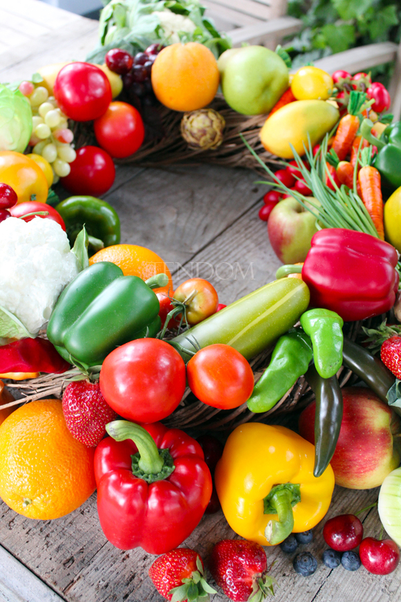 przepiękny wianek Warzywny Ogród, śr.50cm