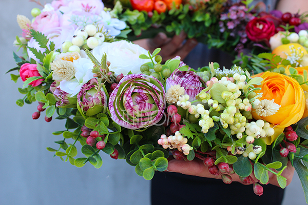 barwny wianek na drzwi Tęcza, śr.40cm