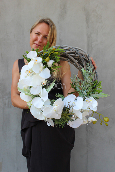 cudowny wianek na drzwi Orchidea, śr.42cm 