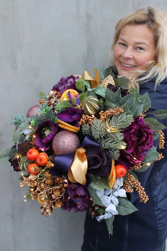 Zimowa Energia, box świąteczny / stroik, wys.52cm